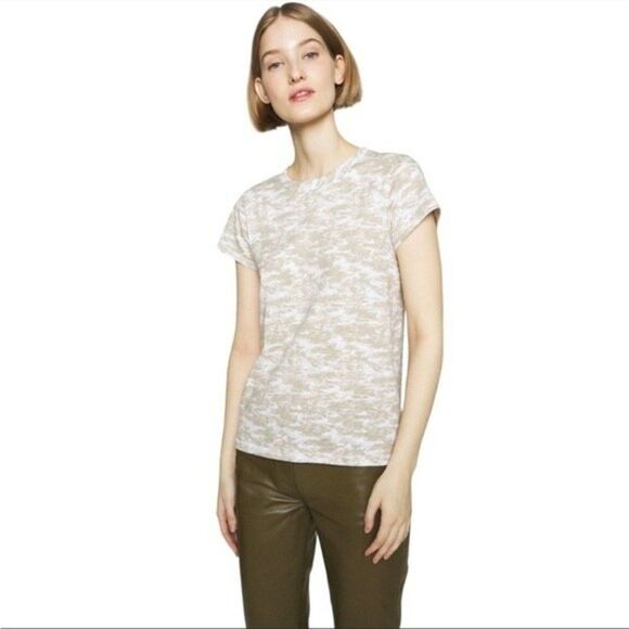 RAG & BONE Womens Sz XXS All Over Camo Cotton Crewneck Short Sleeve T-Shirt - Picture 1 of 8